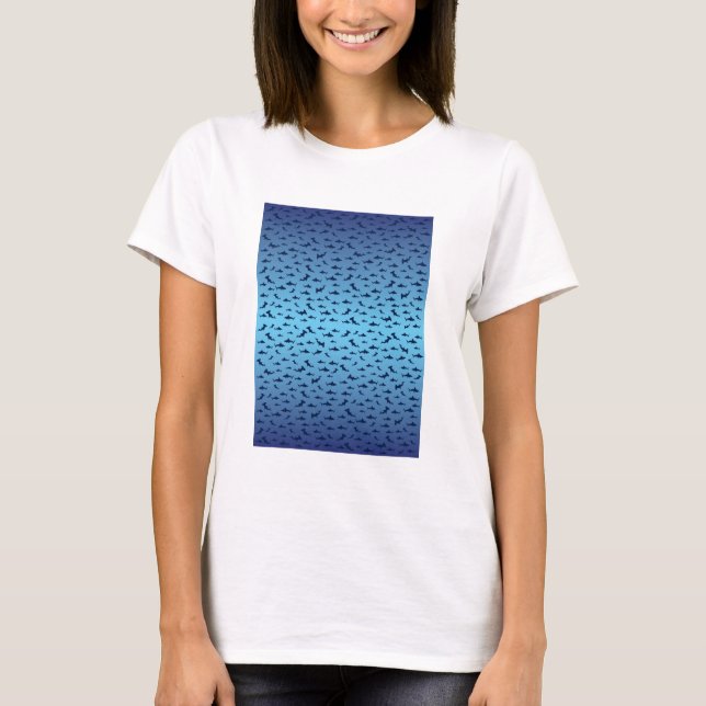 Shark Mönster T Shirt (Framsida)