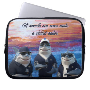 'Shark' Nautical Laptop-Caseser Laptop Fodral