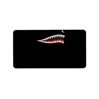 Shark P-40 Warhawk Nose Art Wwii WW2-flygplan Adressetikett