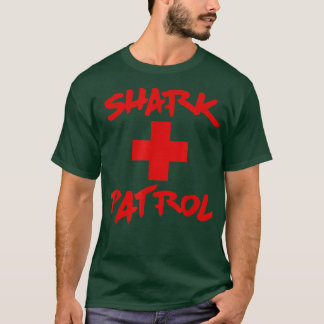 Shark Patrol Red Font T Shirt