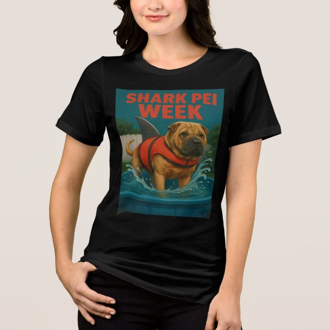 Shark Pei Week: Backyard Terror T Shirt (Framsida)