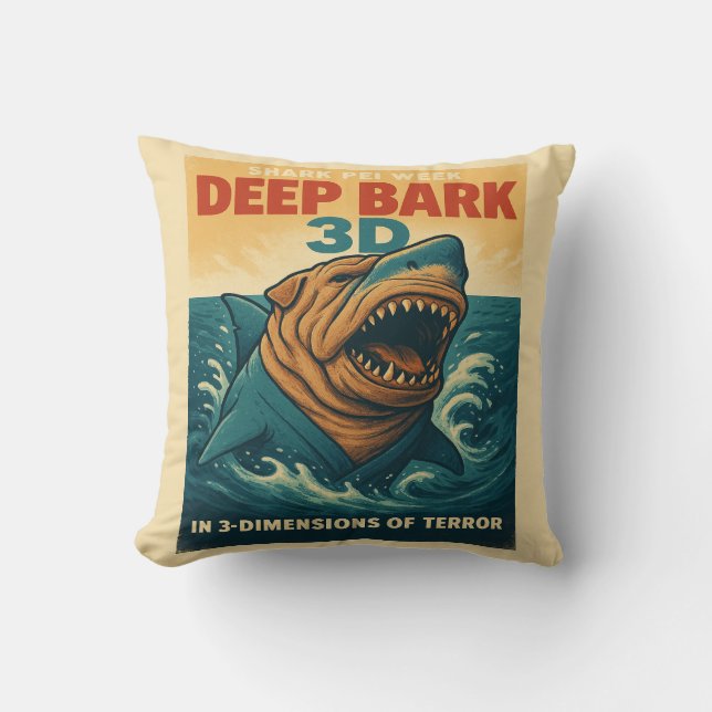 Shark Pei Week: Deep Bark 3D Kudde (Framsida)