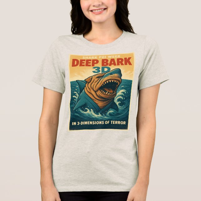 Shark Pei Week: Deep Bark 3D T Shirt (Framsida)