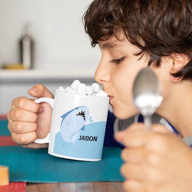 Shark Personlig Boy Namn Mugg (Shark Personalized Boy Name Mug
)
