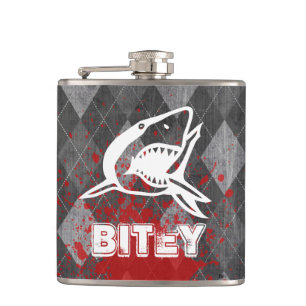 Shark Pictogram på Grungy Black Argyle Fickplunta