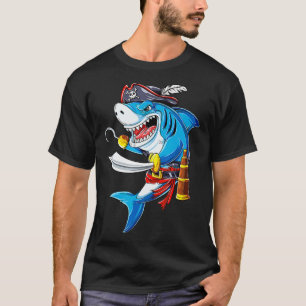 Shark Pirat Costume Jolly Roger Flagga Jawsome Gif T Shirt