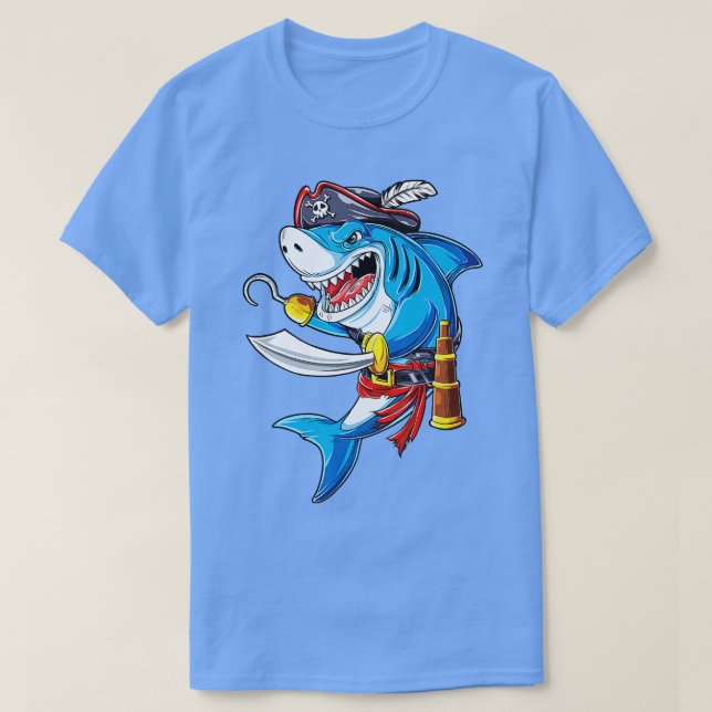 Shark Pirat Costume Jolly Roger Flagga Jawsome Gif T Shirt (Design framsida)