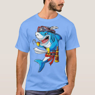 Shark Pirat Costume Jolly Roger Flagga Jawsome Gif T Shirt