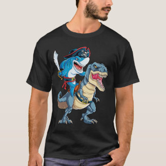 Shark Pirat Dinosaur T rex T Shirt Jawsome Boys 