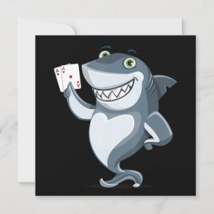 Shark Poker Player - Funny Poker Gift Inbjudningar