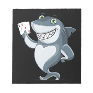 Shark Poker Player - Funny Shark Gifts Anteckningsblock
