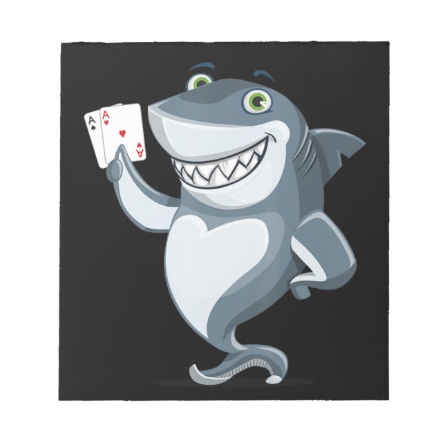 Shark Poker Player - Funny Shark Gifts Anteckningsblock (Framsida)