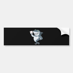 Shark Poker Player - Funny Shark Gifts Bildekal