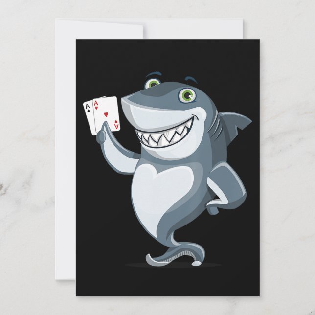 Shark Poker Player - Funny Shark Gifts Spara Datumet (Framsida)