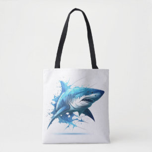 Shark Porträtt Animal Painting Wildlife utomhus Tygkasse