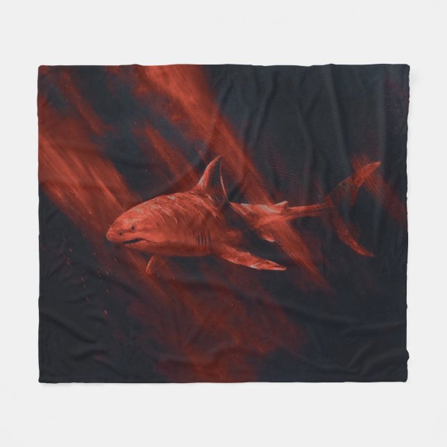 Shark Red 50 x 60 Fleece Blanket (Framsidan (Horisontell))