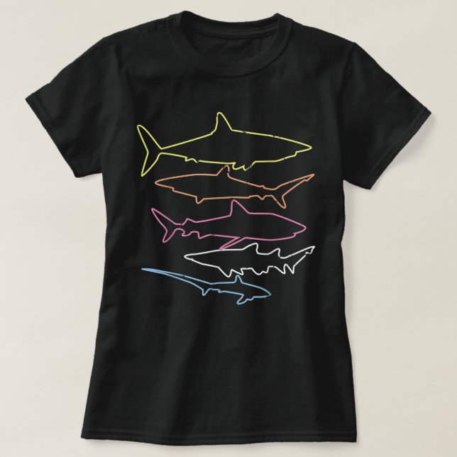 Shark Retro Stil Vintage T Shirt (Design framsida)