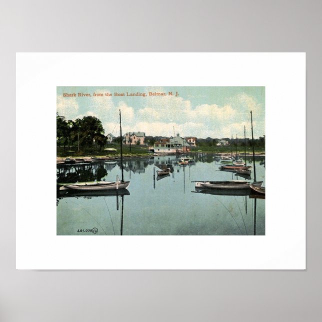 Shark River, Belmar, NJ-Vintagen Poster (Framsidan)