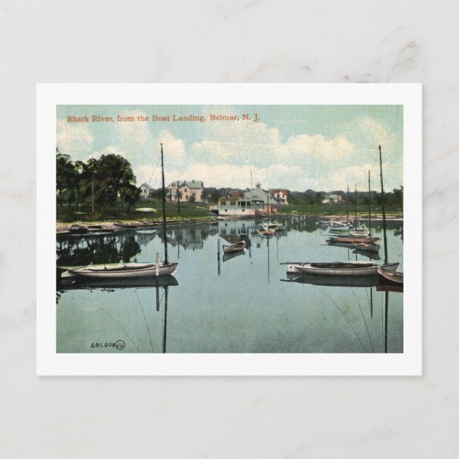 Shark River, Belmar, NJ-Vintagen Vykort (Framsida)