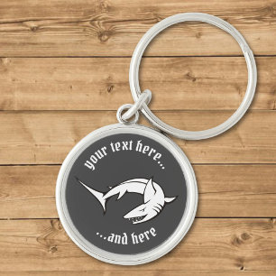Shark Rund Silverfärgad Nyckelring