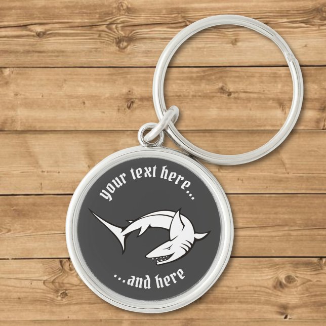 Shark Rund Silverfärgad Nyckelring (Skapare uppladdad)