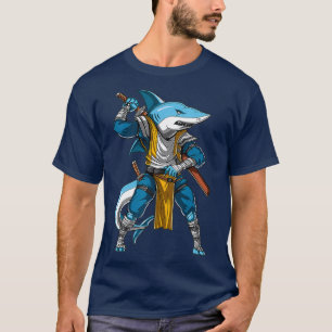 Shark Samurai Ninja Kung fu Martial Arts Warrior T Shirt