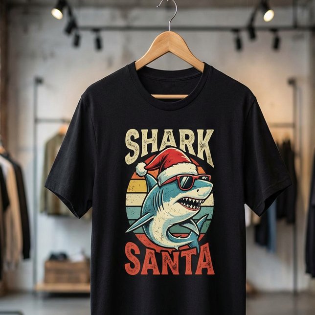 Shark Santa Christmas T-Shirt,Funny Shark Holiday T Shirt (Skapare uppladdad)