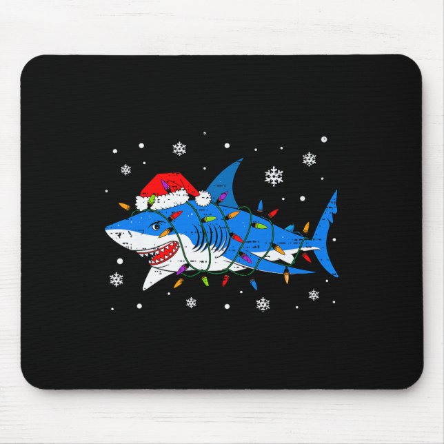 Shark Santa Hat Christmas Lights Xmas Pajama Men W Musmatta (Framsidan)