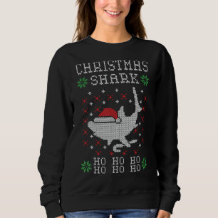 Shark Santa Tee Shark Hat Ljus jul Julafton 6