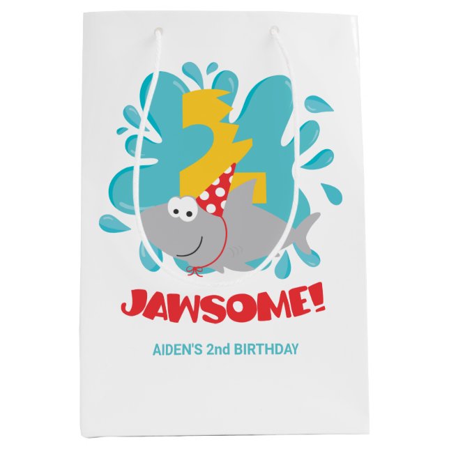 Shark Second Birthday Gift Bag (Framsidan)
