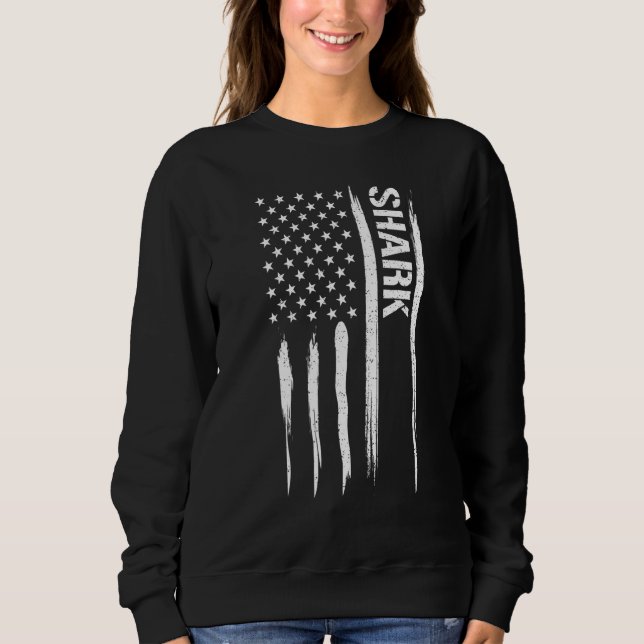 Shark Shark - American Flag Sayings_1 T Shirt (Framsida)
