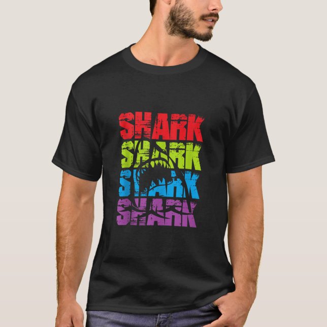 Shark Shark Shark Shark Coola Summer för manar W T Shirt (Framsida)