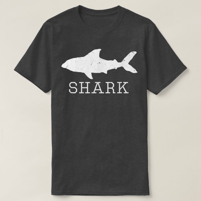 Shark Silhouette Distress Design T Shirt (Design framsida)