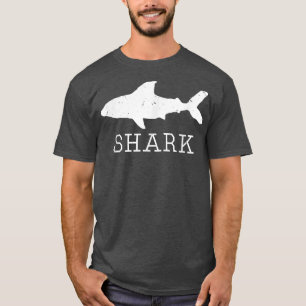 Shark Silhouette Distress Design T Shirt