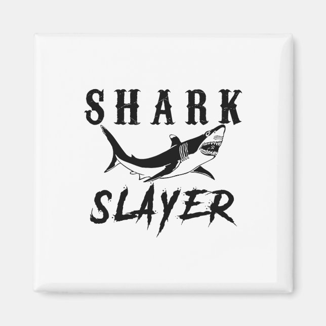 Shark Slayer Shark Fishing And Salt Water Anglers  Magnet (Framsidan)
