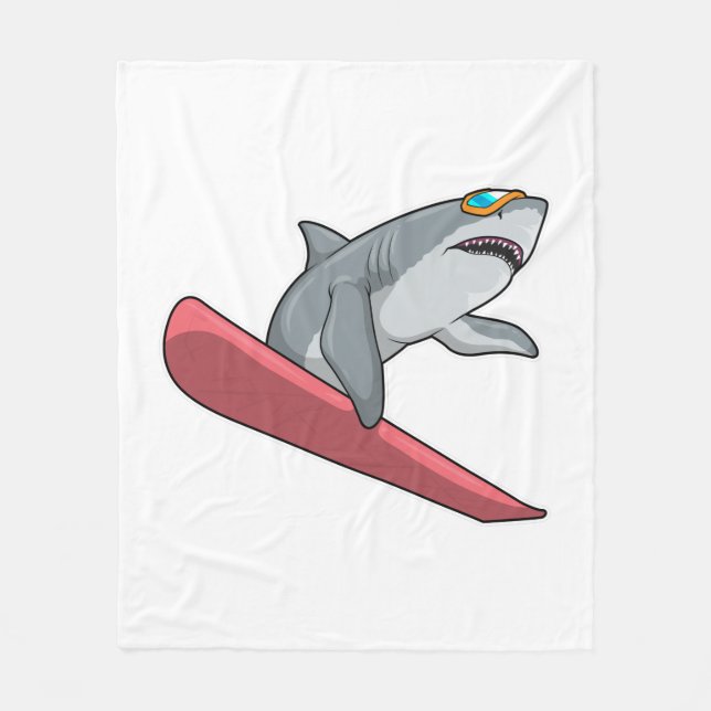Shark Snowboarder Snowboard Fleecefilt (Framsidan)