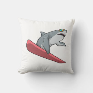 Shark Snowboarder Snowboard Kudde