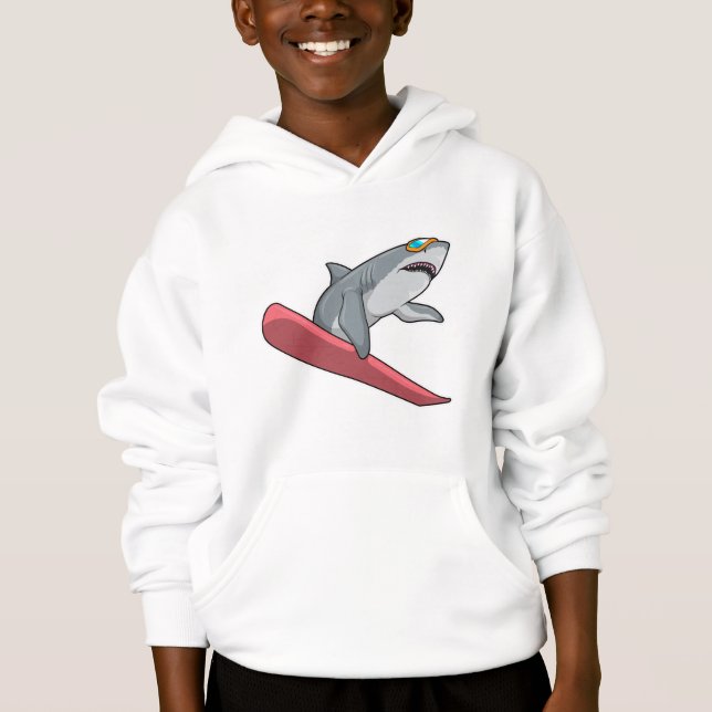 Shark Snowboarder Snowboard T Shirt (Framsida)