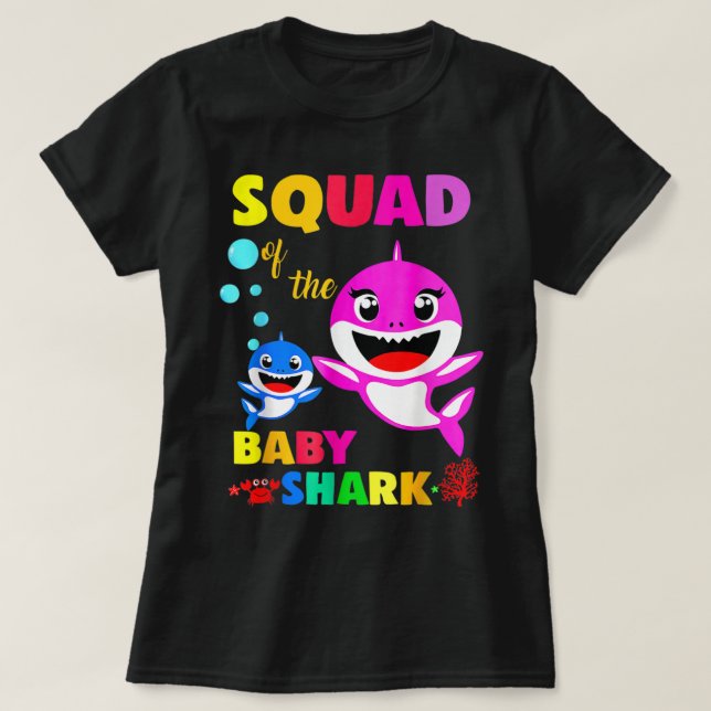 Shark Squad Shark-familjen Mors dag T Shirt (Design framsida)