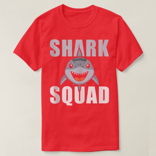 Shark Squad Shark Team Crew Familly roligt Shark T Shirt (Design framsida)