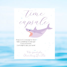 Shark Summer Party Bassäng och Birthday Time Capsu Poster