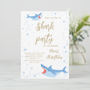 Shark Summer Party Splish Stänk Birthday Bash Inbjudningar