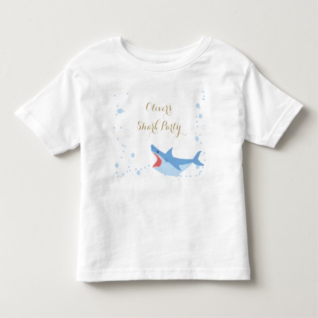 Shark Summer Party Splish Stänk Birthday Bash T Shirt (Framsida)