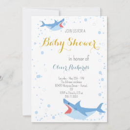 Shark Summer Party Splish Stänk Kids Baby Shower Inbjudningar