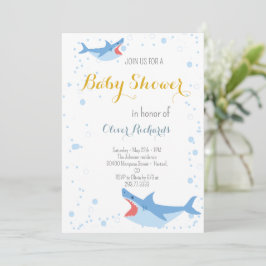 Shark Summer Party Splish Stänk Kids Baby Shower Inbjudningar
