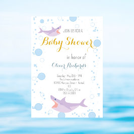 Shark Summer Party Splish Stänk Kids Baby Shower Inbjudningar