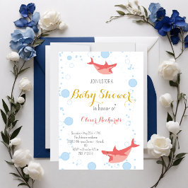 Shark Summer Party Splish Stänk Kids Baby Shower Inbjudningar