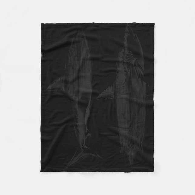 Shark surfboard fin design cool surfer ocean beach fleecefilt (Framsidan)