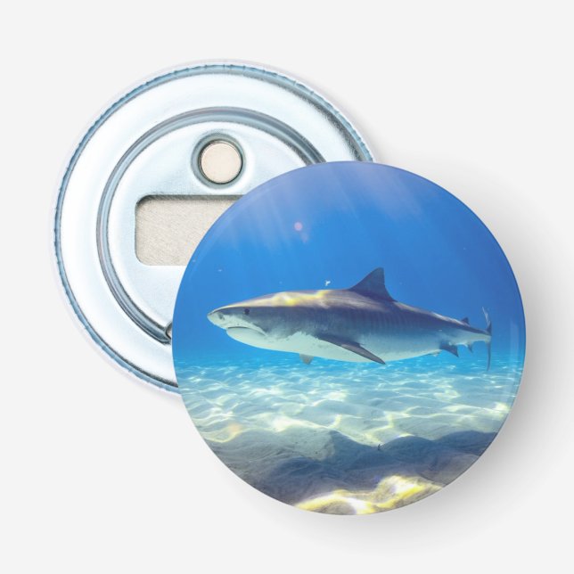 Shark Swimming Blue Ocean Vatten Flasköppnare (Framsidan)
