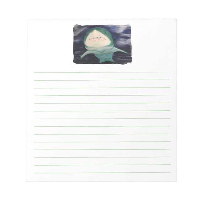 Shark Swimming, Lined Notepads Anteckningsblock (Framsida)